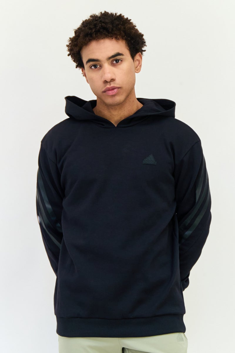 Adidas Men Regular Fit Brand Logo Long Sleeves Outdoor Hoodie, Black - Image 1