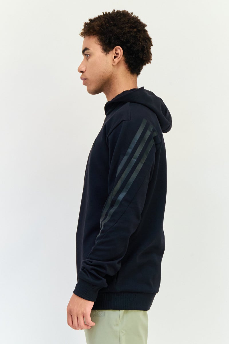 Adidas Men Regular Fit Brand Logo Long Sleeves Outdoor Hoodie, Black - Image 3