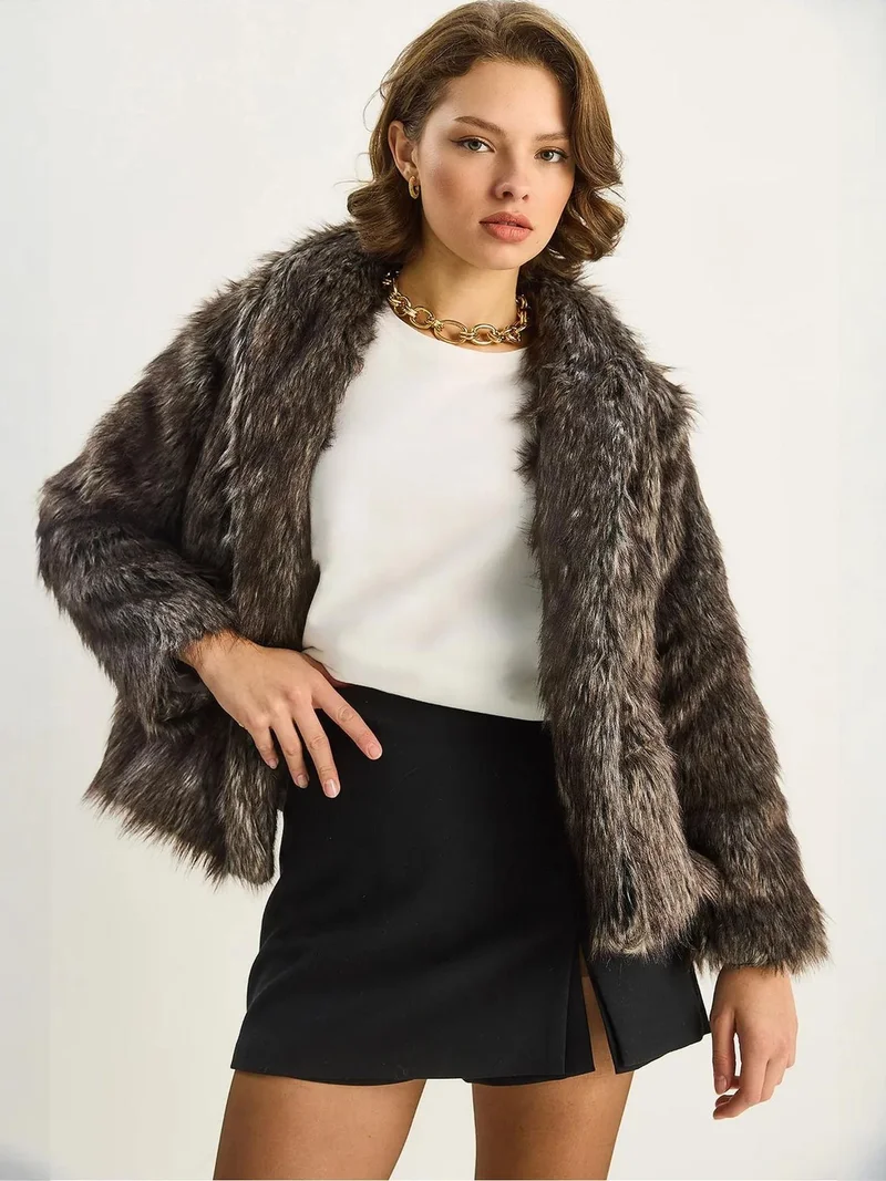Bianco Lucci LUCCI Faux-Fur Coat