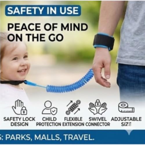 KRESHU Child Anti Lost Belt Safety Wrist Extra Long Harness Strap Rope Leash Walking Hand Belt Band Wristband for Toddlers Children (Pack of 1) - Image 2