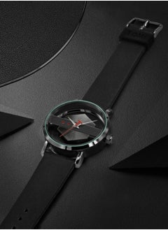 TOMI A stylish unisex wrist watch from Tommy with a black leather strap for men and women from TOMI, the watch face size is 40 mm and the thickness is 9 mm  - Image 5