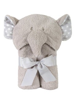 Terry Plush Hooded Bath Towel Gray Elephant 0 24 Months