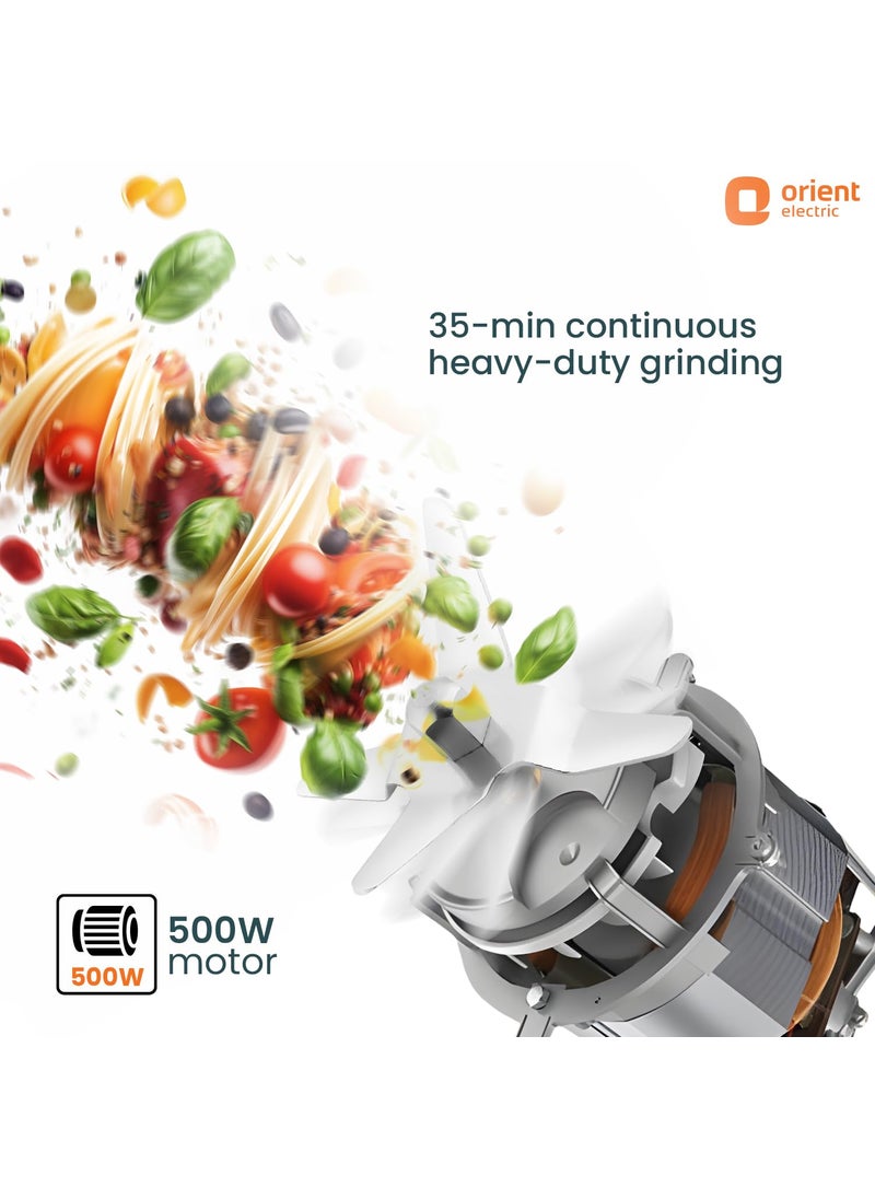 Orient Electric Orient Electric 500W mixer grinder | Kitchen Kraft 500 MGKK50B3 with 3 SS jars | Longer life balanced coil motor | ABS body | Uniform grinding | 5 years motor warranty  - Image 5