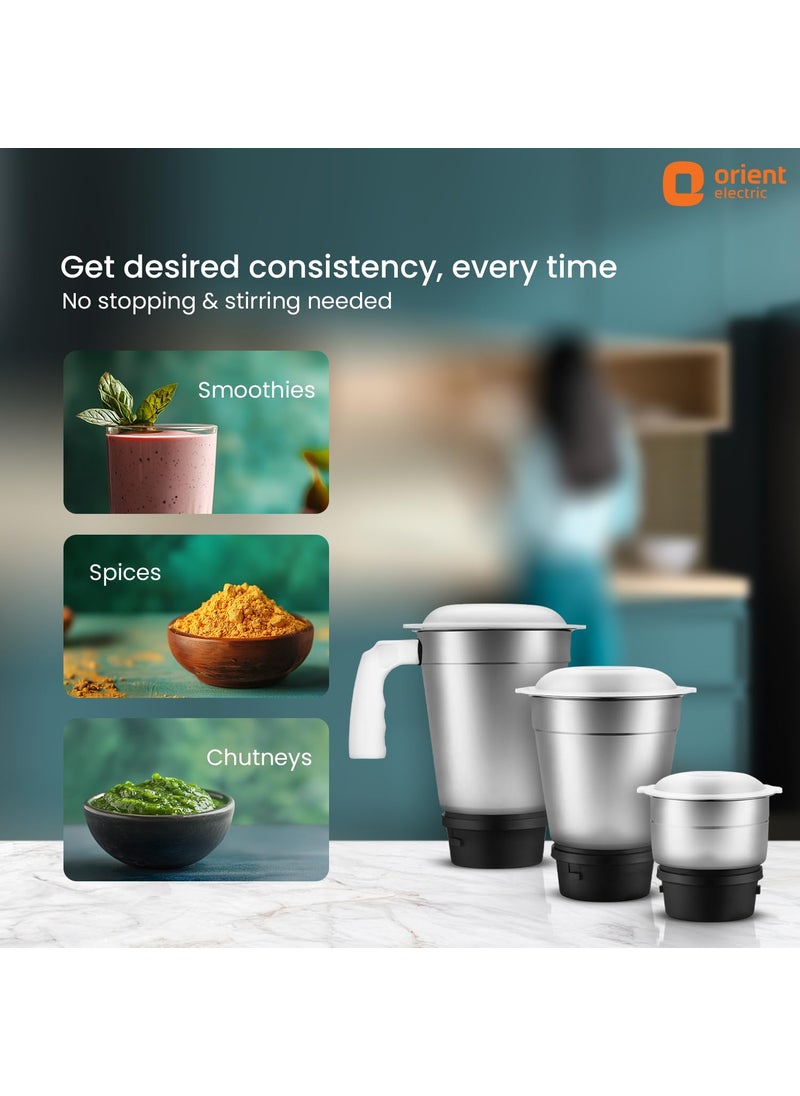 Orient Electric Orient Electric 500W mixer grinder | Kitchen Kraft 500 MGKK50B3 with 3 SS jars | Longer life balanced coil motor | ABS body | Uniform grinding | 5 years motor warranty  - Image 3