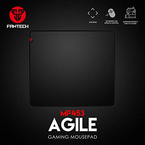 FANTECH Agile Gaming Mousepad for Esports, SPEEDSILK Fabric Low Friction Surface Mouse Pad, Ultra-Soft Stitched Anti-Fray Edges Washable Mouse Mat, MP453 Large (17.7"x13.8"), 450x350x4mm - Image 2