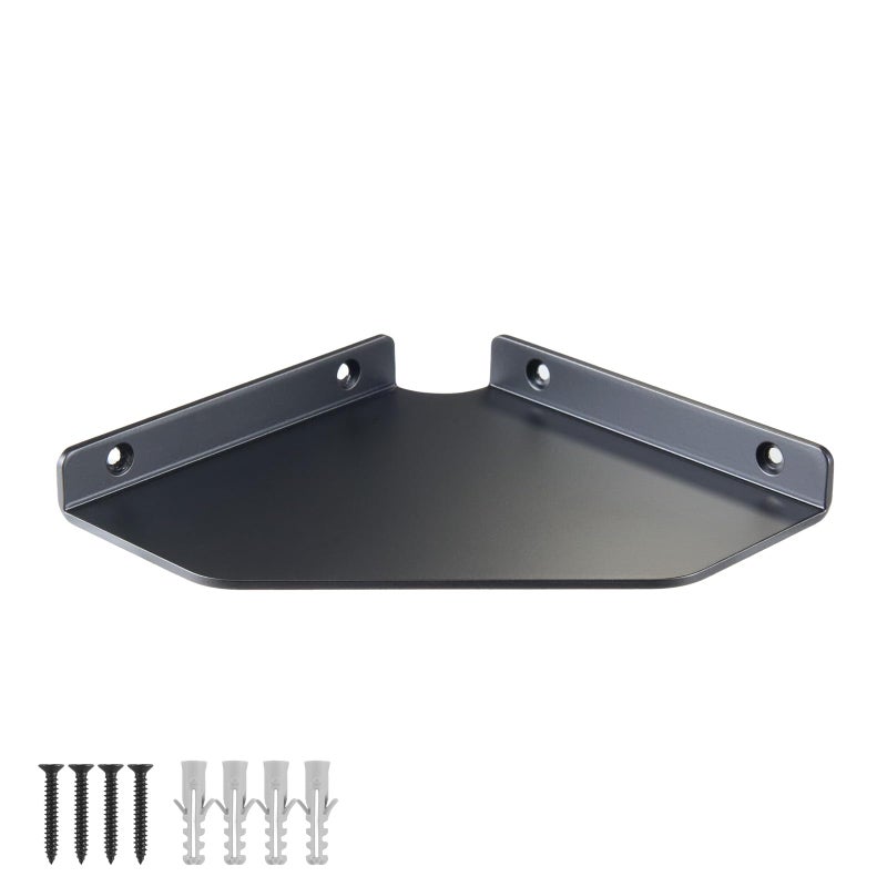 YUjieSTC Corner Shelf Wall Mounted, Black Corner Shelf, Shower Shelf, Floating Corner Shelf â€“ 3mm Aluminum Matte, for Bathroom Kitchen Living Room, 6 Inch Holds Phone, Plants, Speaker - Image 1