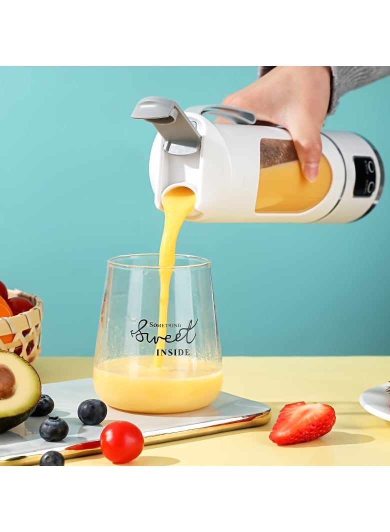 إيفرين خلاط محمول قابل لإعادة الشحن عبر USB مع شاشة LED - 450 مل، 7.4 فولت 50 واط 12 شفرة، مثالي للعصائر والعصائر الطازجة، تصميم صغير الحجم للتغذية أثناء التنقل - Image 3