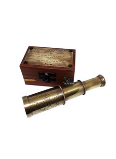 M.A & SONS COMPASS MA SONS Antique 6 Brass Telescope Antique Color with Wood Box Gift Item Customized Available 