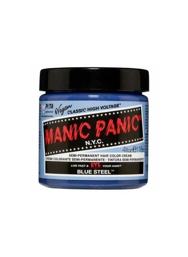Manic Panic Classic High Voltage Semi-Permanent Hair Color Cream Blue Steel 118ml - Image 1
