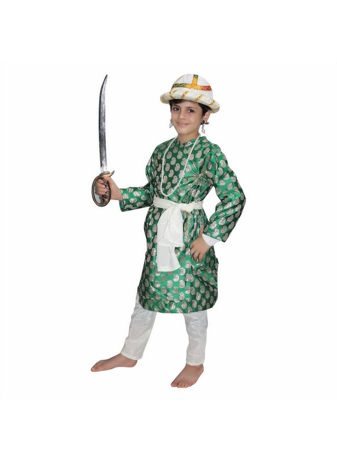 Kaku Fancy Dresses Kaku Fancy Dresses Tipu Sultan Costume/Indian Historical Character Costume -Green, 7-8 Years, For Boys  - Image 3