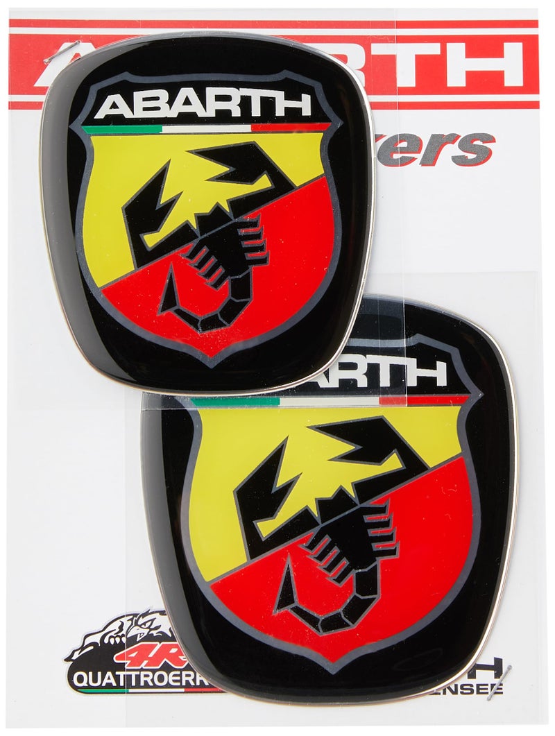 Abarth 21558A-21548C Official 3D Sticker for Fiat Grande Punto, Front and Rear Logo, 60 x 65 mm, 71 x 65 mm - Image 4