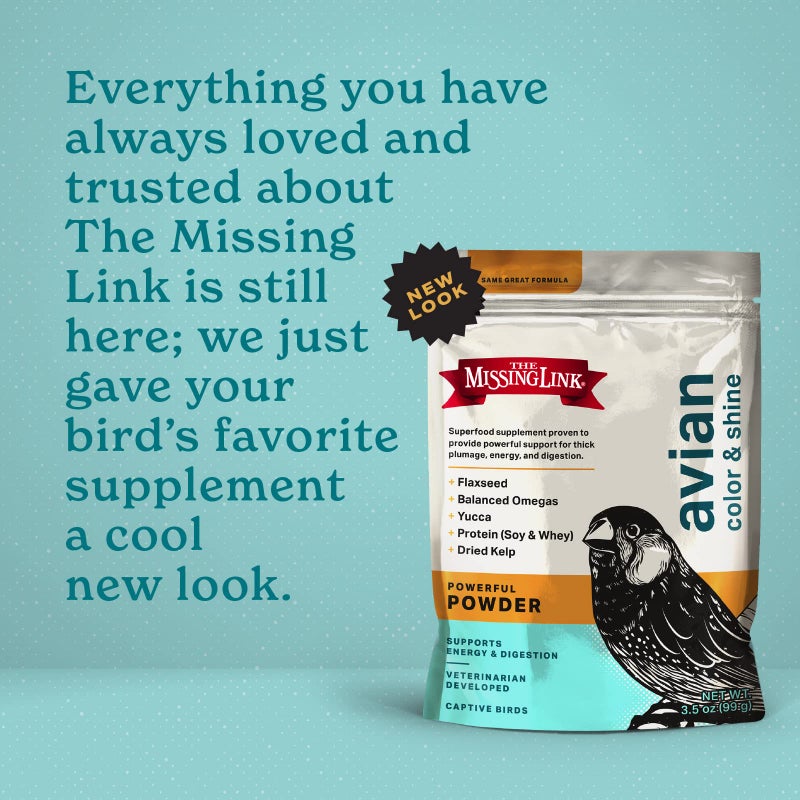 The Missing Link Avian Color & Shine Superfood Supplement Powder for Captive Birds - Flaxseed, Yucca, Kelp, Phytonutrients & Protein - Supports Energy, Plumage, Digestive & Immune Health - 3.5oz - Image 5