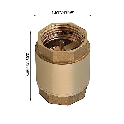 CNBTR Brass Female Male Spring Check Valve Vertical 1" BSPP Check Valve Hydraulic Control - Image 4