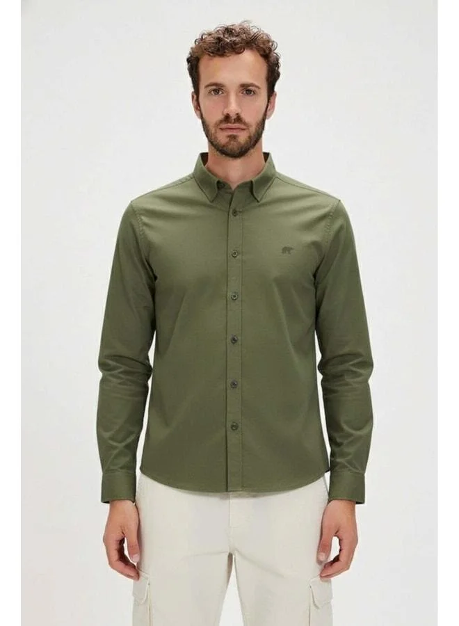Bad Bear Men's Green Shirt Men's Cotton Shirt Victor Light Green Men's Shirt.