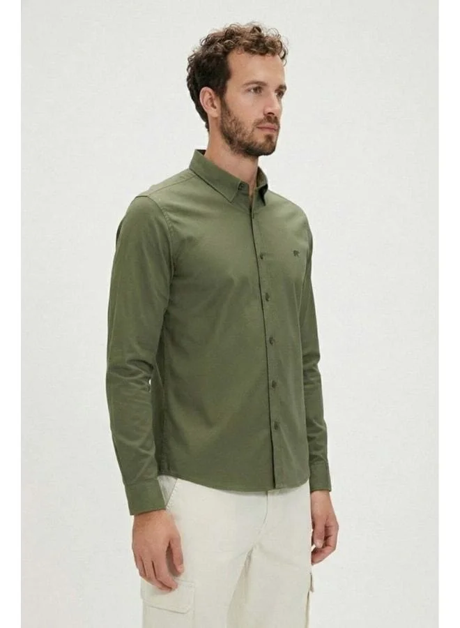 Bad Bear Men's Green Shirt Men's Cotton Shirt Victor Light Green Men's Shirt.
