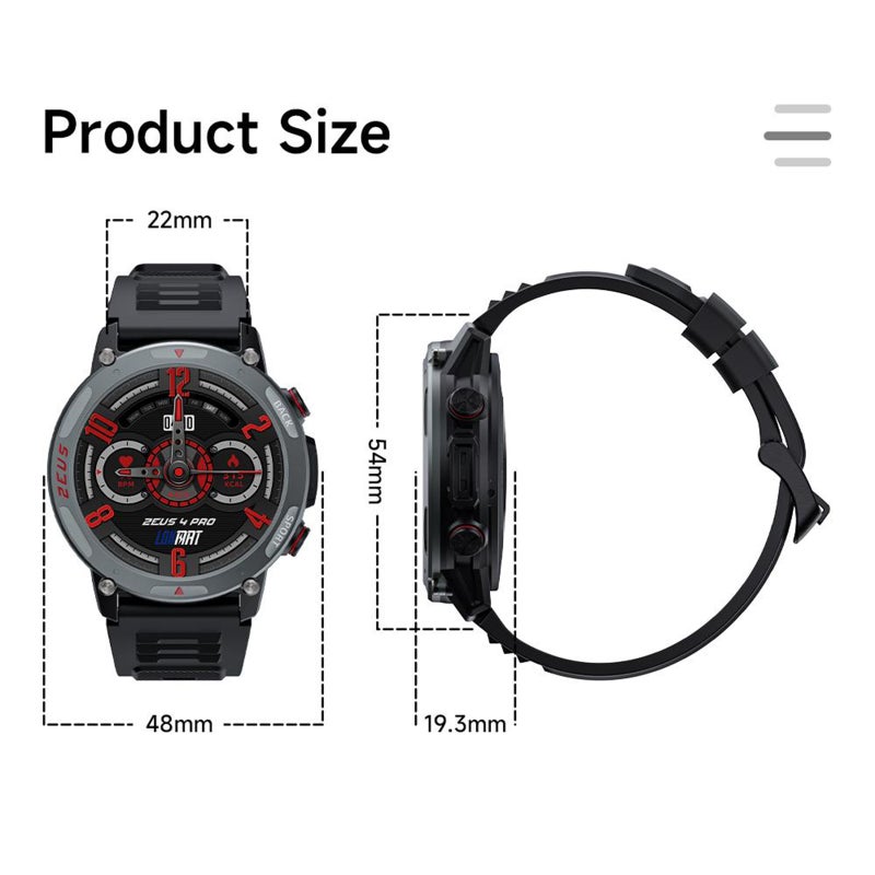 ZUES 4 PRO Smart Bracelet Sports Watch 1.43-Inch AMOLED FullTouch Screen Fitness Tracker IP68 Waterproof BT Call Blood Oxygen/Sleep/Heart Rate/Blood Pressure Monitor Multiple Sports Mode - Image 4