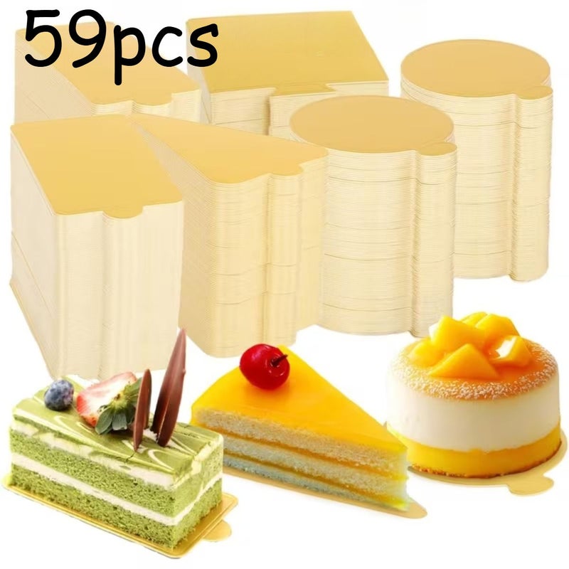 59pcs Mini Cake Base Display Board Gold Mousse Dessert Tray For Baking And Decorating - Image 1