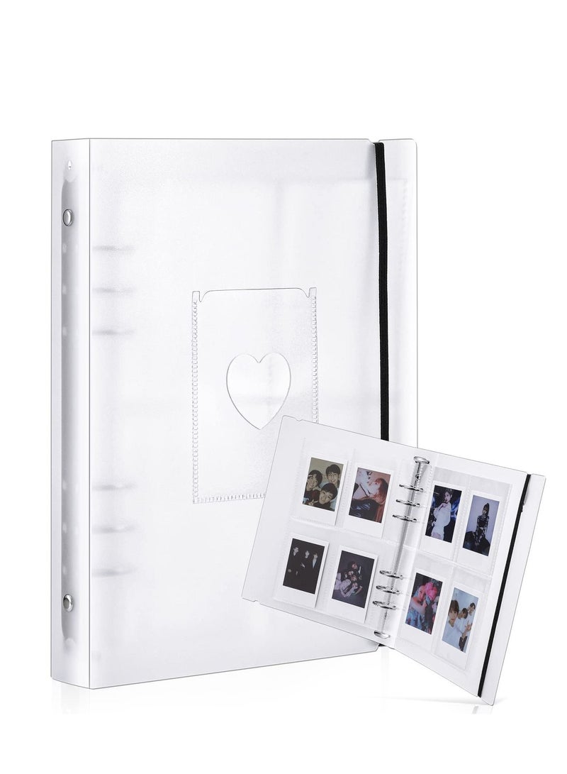 SYOSI Mini Photo Album with 20 Pcs Inner 6 Ring Photocard Binder A5 Kpop Photocard Holder Book Photo Card Holders Photo Album Folder Clear Photocard Sleeves for Business Card or Picture 4 Photo Style  - Image 1
