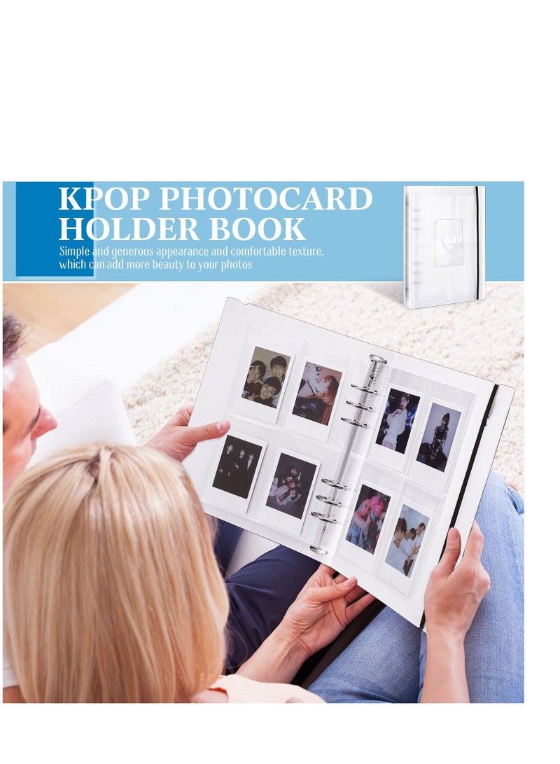 SYOSI Mini Photo Album with 20 Pcs Inner 6 Ring Photocard Binder A5 Kpop Photocard Holder Book Photo Card Holders Photo Album Folder Clear Photocard Sleeves for Business Card or Picture 4 Photo Style  - Image 3