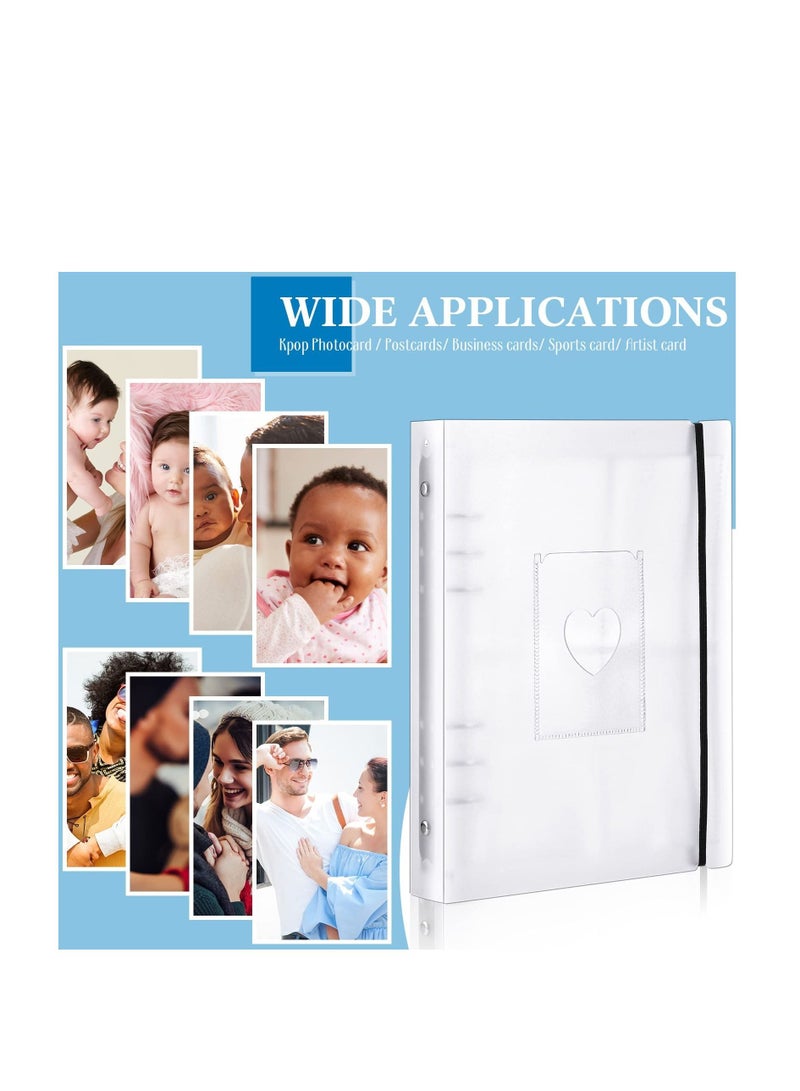 SYOSI Mini Photo Album with 20 Pcs Inner 6 Ring Photocard Binder A5 Kpop Photocard Holder Book Photo Card Holders Photo Album Folder Clear Photocard Sleeves for Business Card or Picture 4 Photo Style  - Image 2