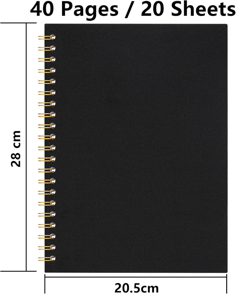Hiwhy DIY Photo Album 28 x 20.5 cm Scrapbook Photo Book White Pages 20 Sheets Black - Image 2