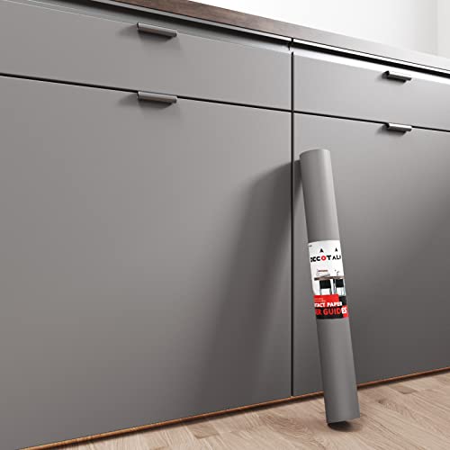 Decotalk Grey Wallpaper Peel and Stick Self Adhesive Wallpaper Removable Gray Contact Paper for Cabinets Waterproof Thick Grey Contact Paper Self-Adhesive for Shelves 12"x120" - Image 1