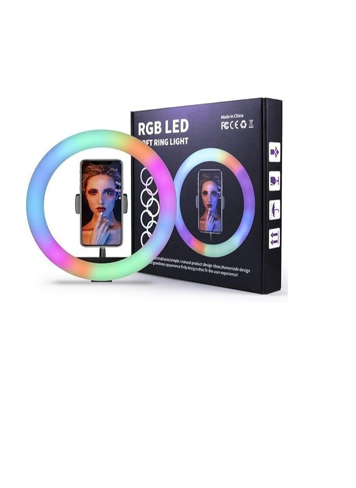 Recos Ring Light With Phone Holder for Stabilization and Shooting Live Video 13 Inch - Black  - Image 1