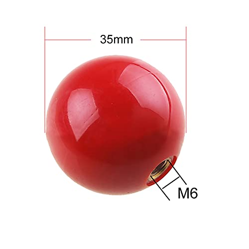 lasenersm 2 Pieces 35mm Arcade-Game Round Joystick Head Joystick's Round Balltop Round Topball Handle Rocker Ball Top Handle, Blue, Red - Image 2