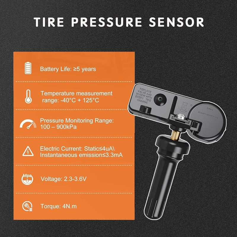 MWS-ForCamping 13586335 Tire Pressure Sensor TPMS Compatible with For GM Chevy Silverado Suburban Tahoe Travers （4pcs） - Image 3
