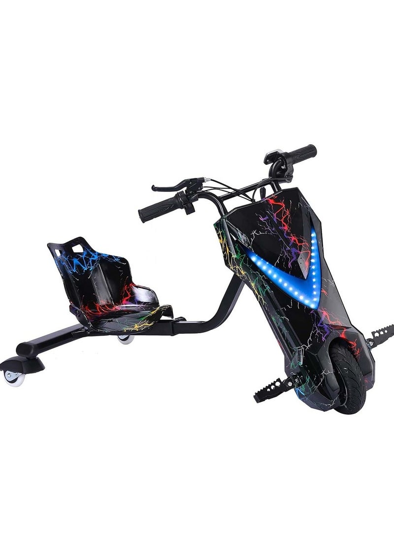 وينر سكاي سكوتر دريفت كهربائي ثلاثي العجلات، 36 فولت، دوران 360 درجة، أضواء LED، مقعد مريح - أسود/أحمر - Image 3