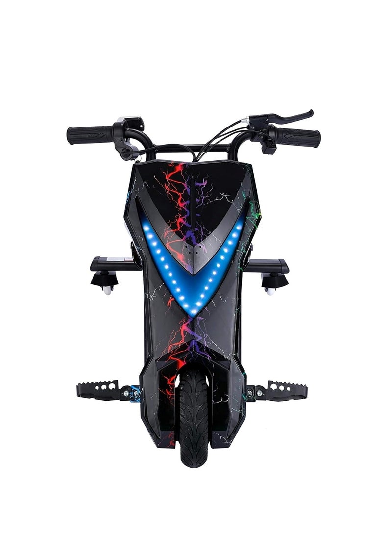 وينر سكاي سكوتر دريفت كهربائي ثلاثي العجلات، 36 فولت، دوران 360 درجة، أضواء LED، مقعد مريح - أسود/أحمر - Image 2