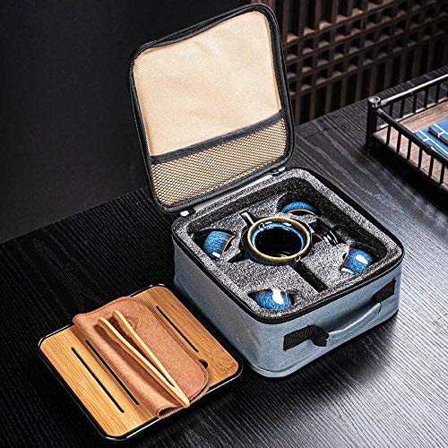 DEKNBE Chinese/Japanese Tea Set, Tea Sets for Women/Adults,Gongfu/Porcelain Tea Set,Tea tray and Filter Included,Suitable for Picnic and tTravel - Image 2
