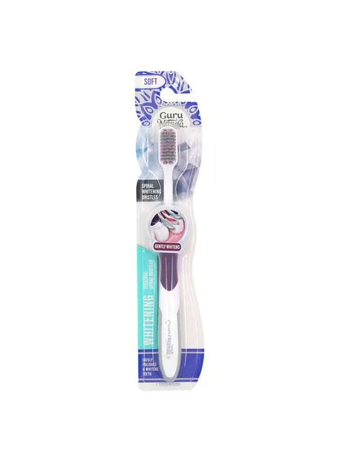 GuruNanda, Whitening Flossing Spiral Bristles Toothbrush, Soft, 1 Toothbrush