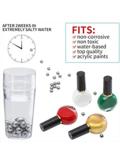 Hotop 100 Pieces Nail Polish Mixing Agitator Balls Stainless Steel Mixing Balls Rust-proof Paint Mixing Balls Metal Mixing Balls for Nail Polish Model Paints, 6.35 mm  - Image 4