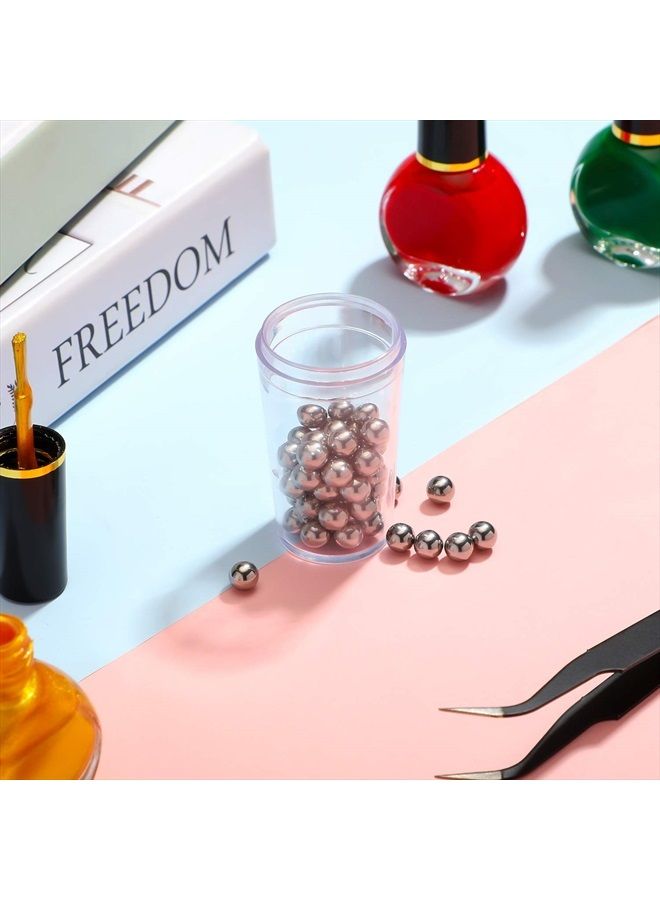 100 Pieces Nail Polish Mixing Agitator Balls Stainless Steel Mixing Balls Rust-proof Paint Mixing Balls Metal Mixing Balls for Nail Polish Model Paints, 6.35 mm