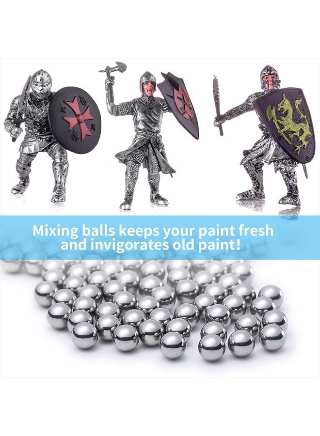 100 Pieces Nail Polish Mixing Agitator Balls Stainless Steel Mixing Balls Rust-proof Paint Mixing Balls Metal Mixing Balls for Nail Polish Model Paints, 6.35 mm