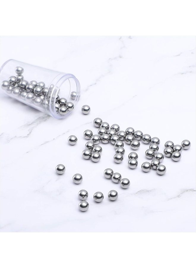 100 Pieces Nail Polish Mixing Agitator Balls Stainless Steel Mixing Balls Rust-proof Paint Mixing Balls Metal Mixing Balls for Nail Polish Model Paints, 6.35 mm