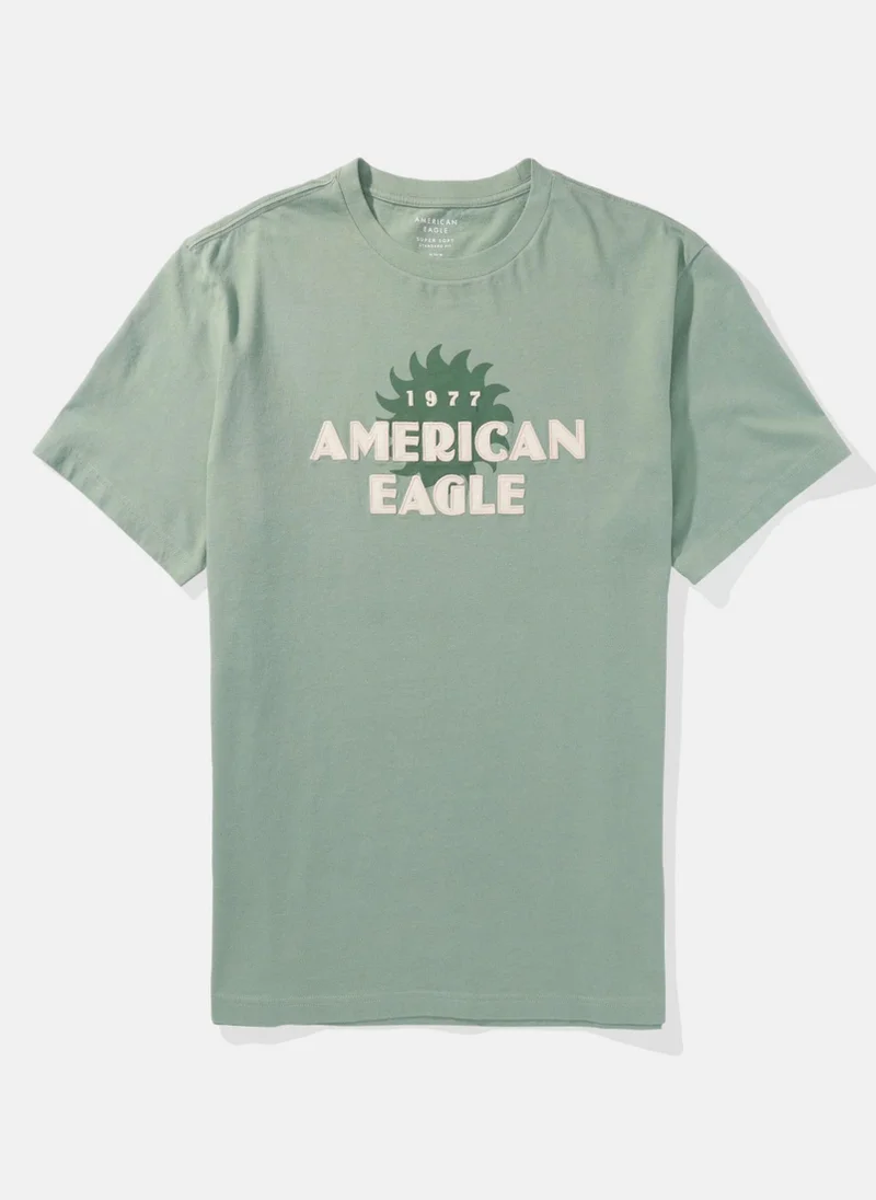 American Eagle Logo Detail Crew Neck T-Shirt
