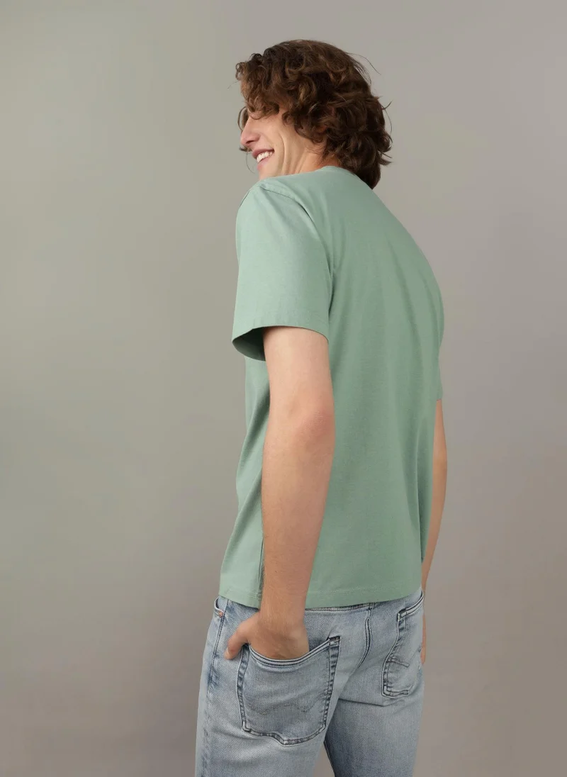 American Eagle Logo Detail Crew Neck T-Shirt