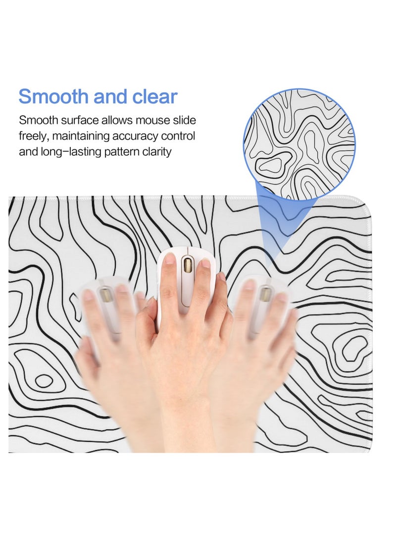 Flash Hawk Large Mouse Pad 900*400mm Size,Anti-Skid Gaming Mouse Pad Office Desk Mat Desk Pad for Computers Laptop White/Black - Image 5