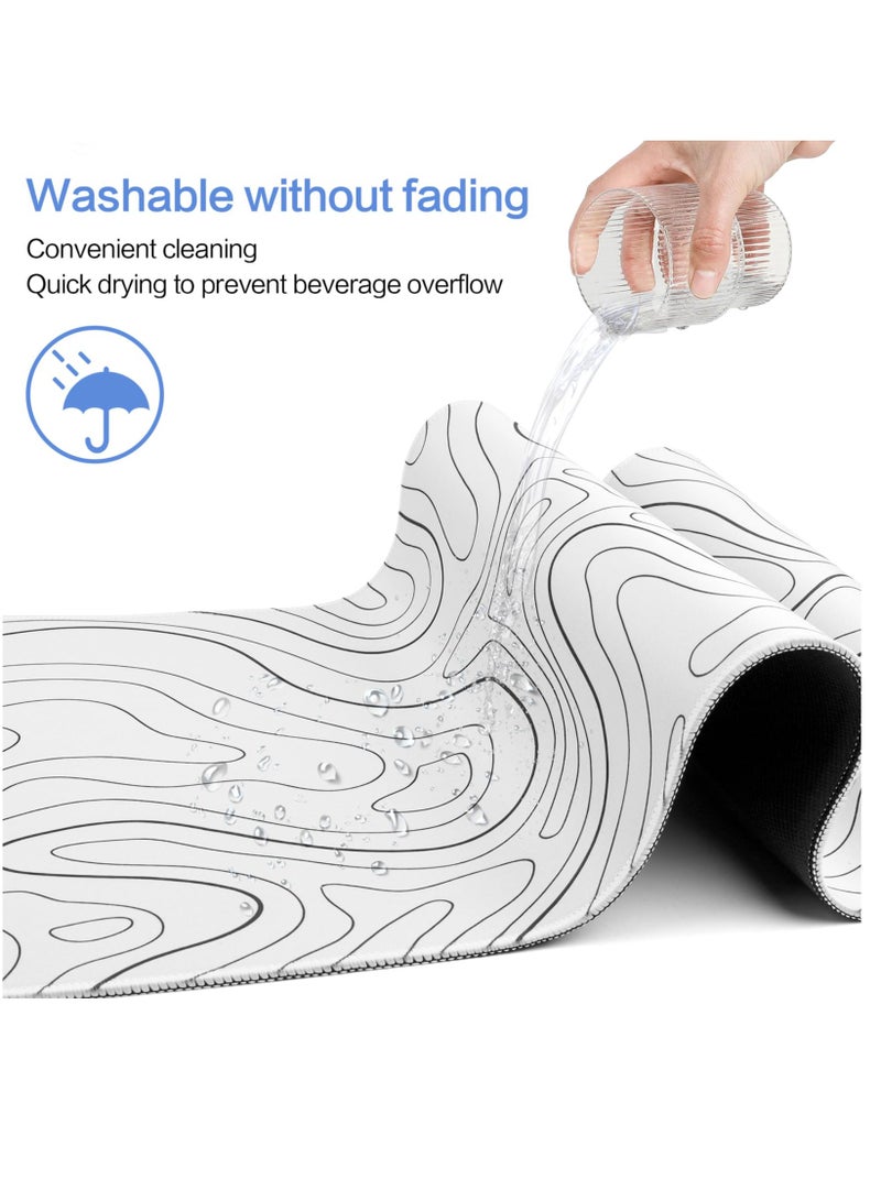 Flash Hawk Large Mouse Pad 900*400mm Size,Anti-Skid Gaming Mouse Pad Office Desk Mat Desk Pad for Computers Laptop White/Black - Image 4