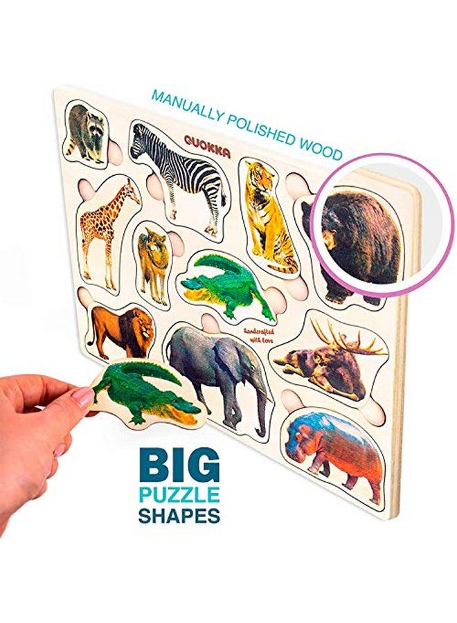 quokka Wooden Puzzles For Toddlers 1-3 - 3Xset Toddler Puzzles Ages 2-4 - Montessori Animal Toy Puzzles For Toddlers 3-5 Year Old - Wood Toy Learning Realistic Animals For Boy And Girl - Image 3
