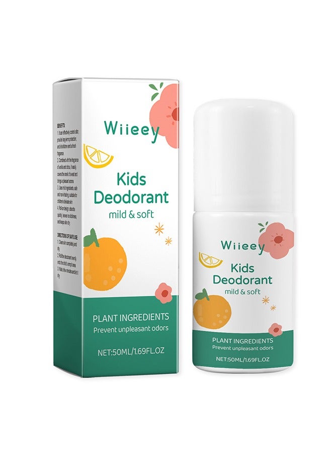 وي مزيل روائح الأطفال، مزيل روائح طبيعي، مزيل روائح الألومنيوم للأطفال والمراهقين، مجاني البارابن، حماية من الرائحة لمدة 24 ساعة، رائحة نظيفة نظيفة، مزيل روائح نقص الحساسية، 50 مل - Image 1
