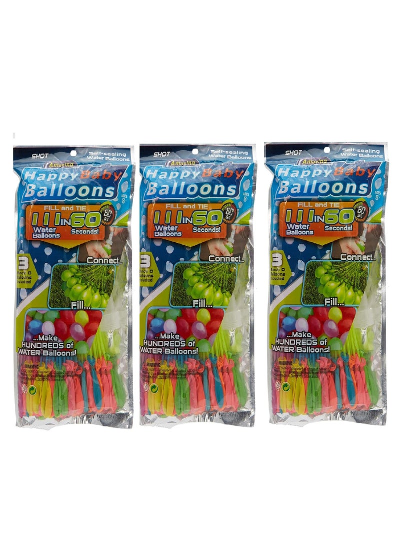Party Time Water Balloon Assorted Color 3X111 Piece - Image 1