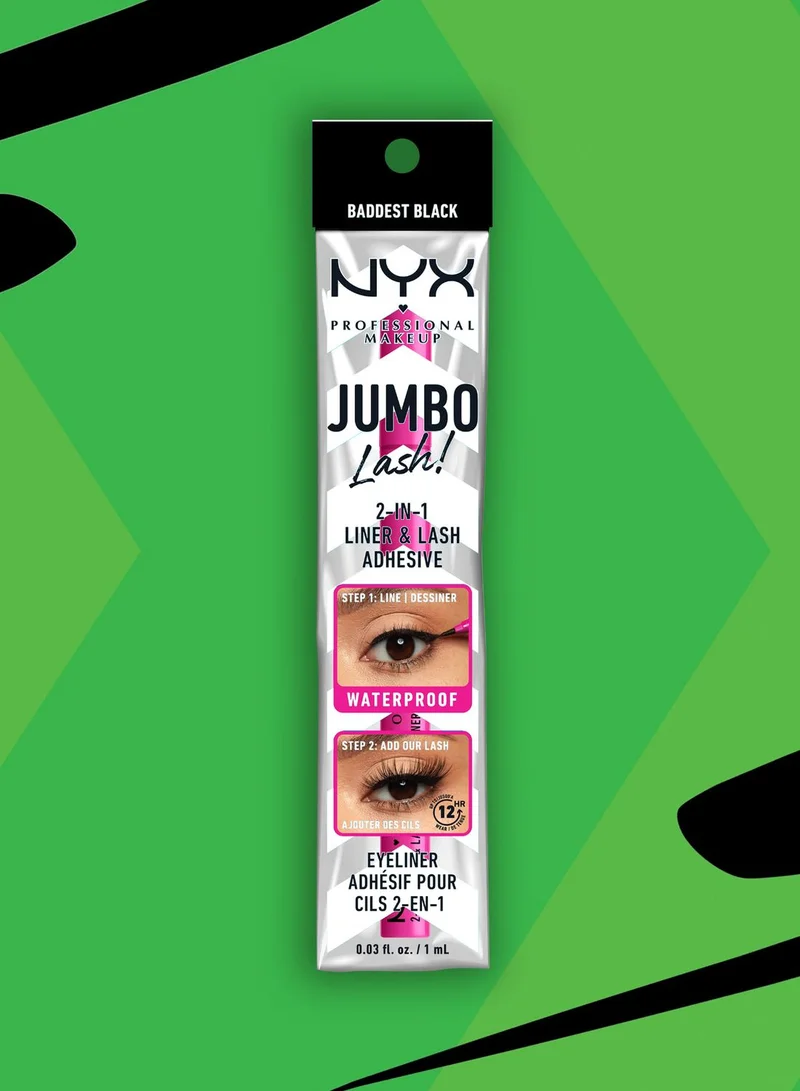 NYX PROFESSIONAL MAKEUP Jumbo 2 In 1 Liner N Lash Adhesive - Black