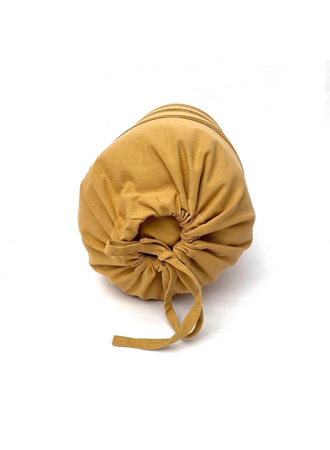 Swayam Round Bolster Pillow Cover - Set of 2 | 100% Cotton Printed Soft and Luxurious Decorative 30" x 15" Bolster Cover Set of 2 for Living Room Diwan Set - Beige - Image 4