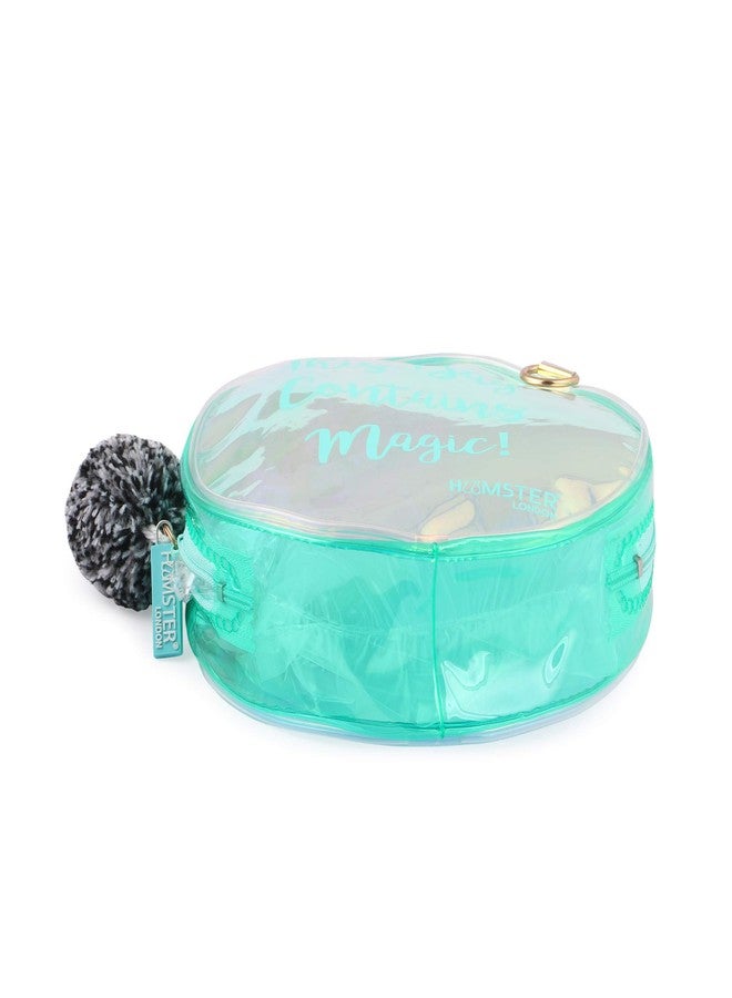 Hamster London Women's Pom Pom Sling Bag for Makeup Accessories and Multipurpose Sling Bag (Aqua) - Image 5