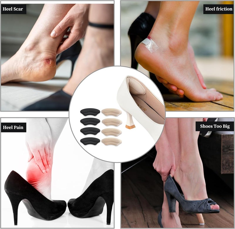 COKUMA Heel Pads for Shoes - Soft and Flexible Heel Grips for Improved Fit and Comfort, 4 Pairs - Image 5