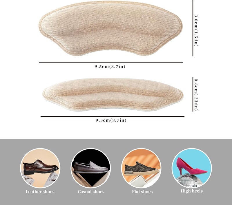 COKUMA Heel Pads for Shoes - Soft and Flexible Heel Grips for Improved Fit and Comfort, 4 Pairs - Image 2