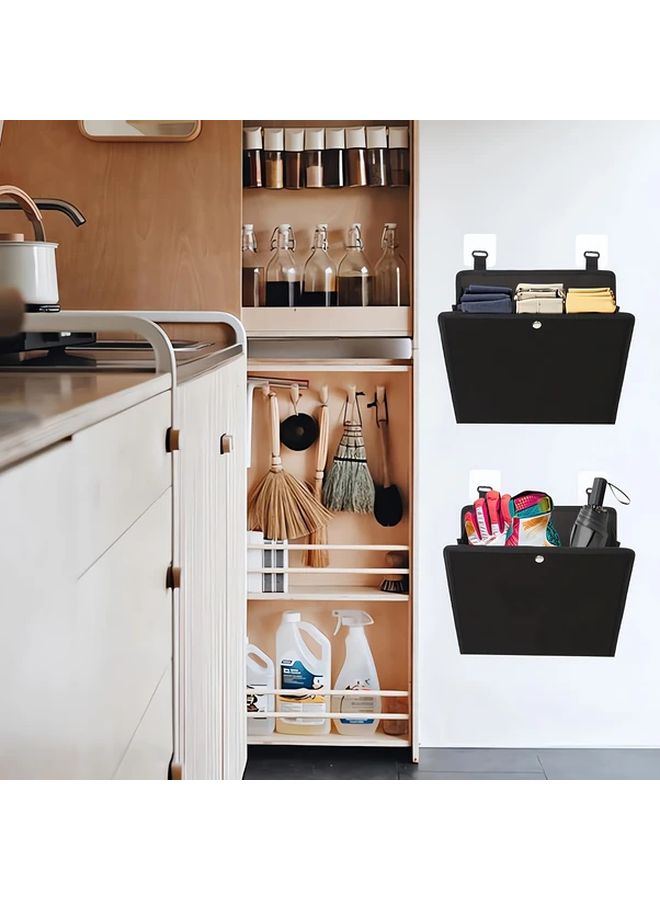 4 Pcs Wall Mounted Shoe Organizer Racks Foldable Over The Door Shoe Storage With Large Deep Pockets And Non Slip Strips Space Saving Narrow Design For Campers Dorms Apartments Easy No Drill Installation Holds Shoes Up To Size 8 Dorm Room Organization Camping Accessory Doorway Shelf Breathable Nonwoven Nonslip Pocket Liners Durable Construction Apartment Dwellers - Image 4